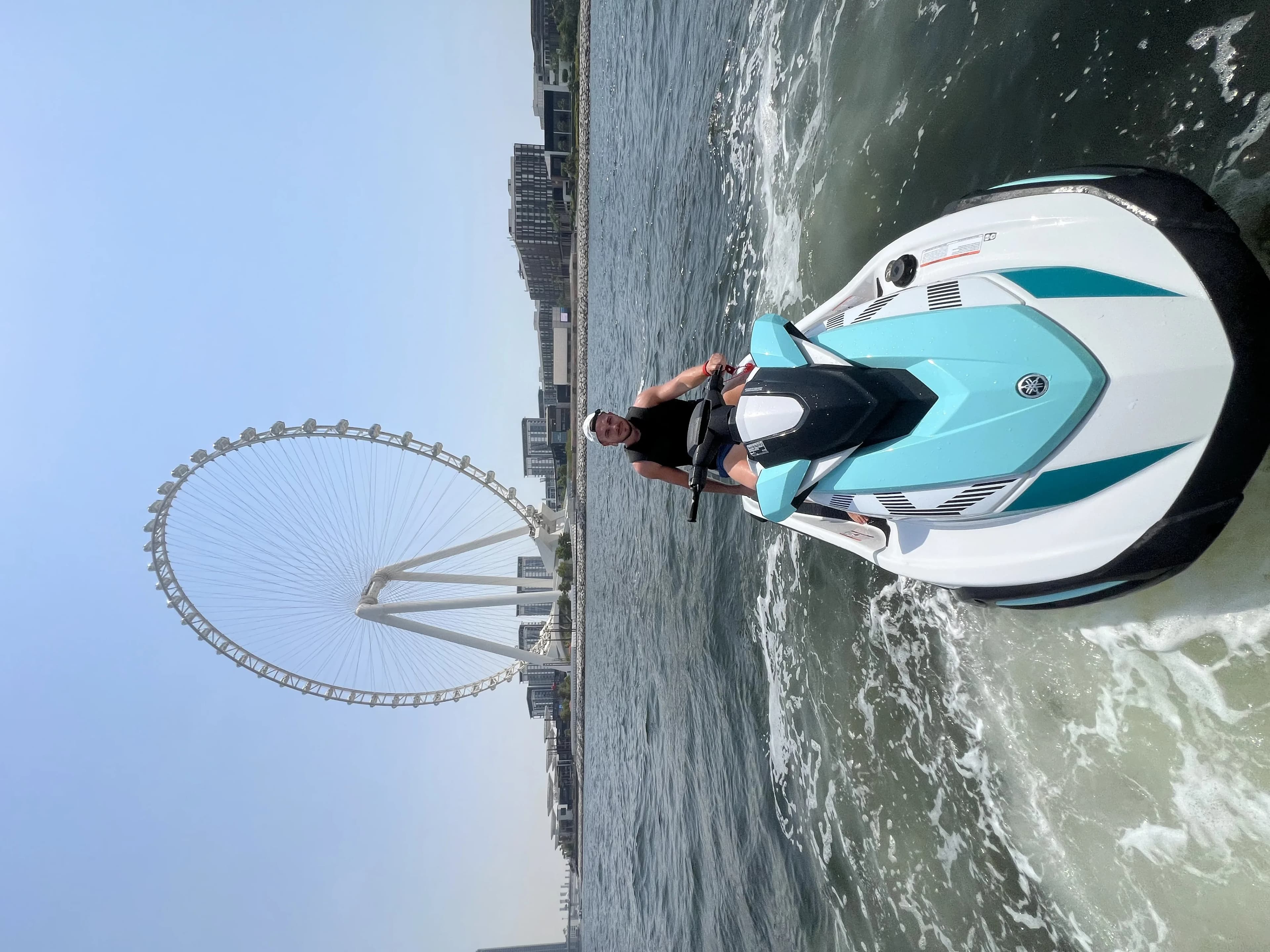 Jet ski Dubai Marina — skyscraper skyline