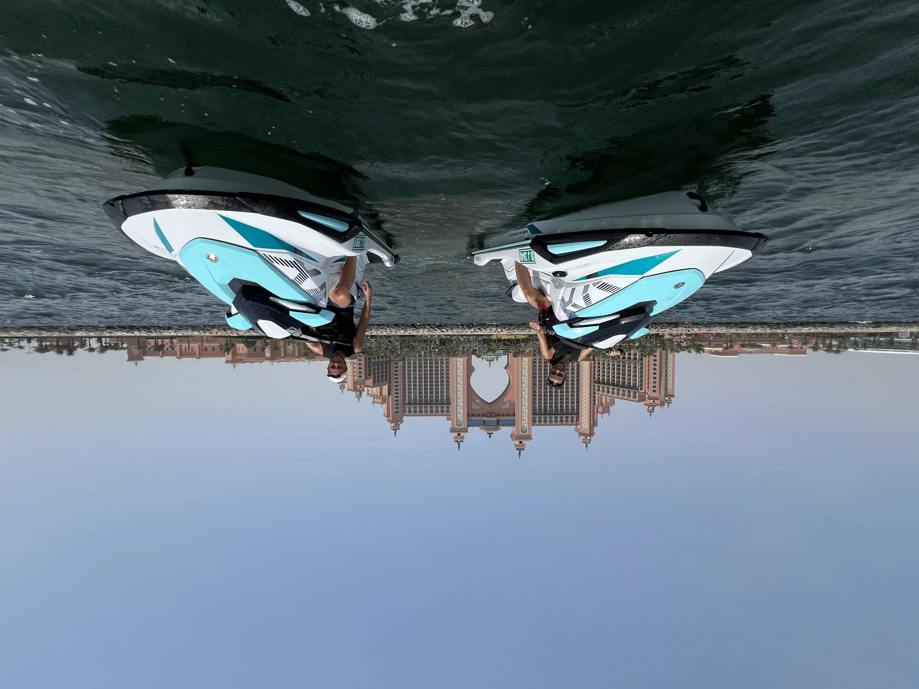 Jet ski Dubai sunset — golden hour on water