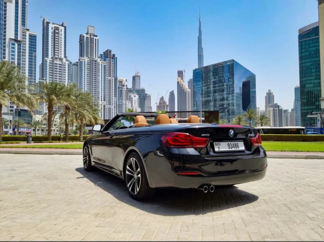 BMW 430i CONVERTIBLE () Black 2021 rental Dubai