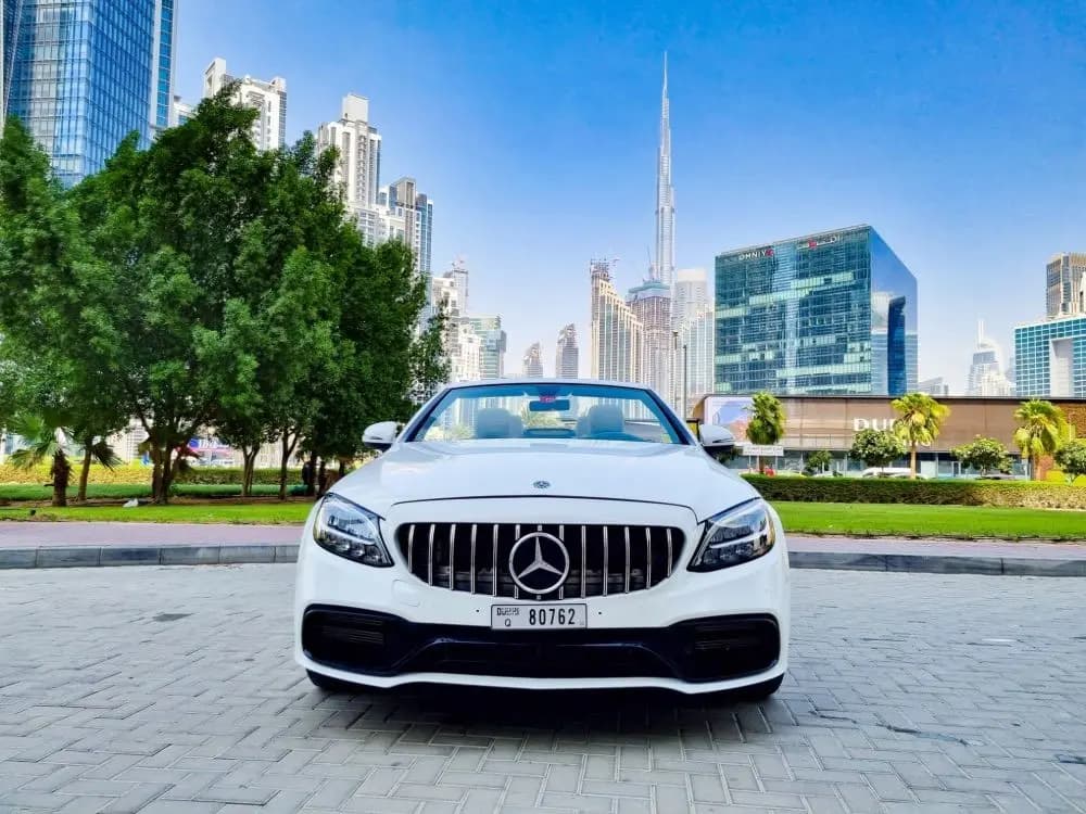 MErcedes C300 CONVERTIBLE () White 2022 for rent in Dubai